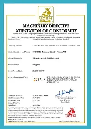 Llenadora con certificado CE