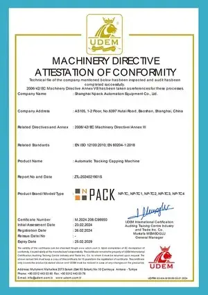Taponadora de seguimiento automático con certificado CE